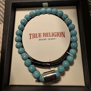 True Religion Blue Beaded Bracelet